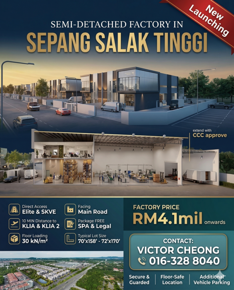 Semi D Factory SunTrack Hub 2 SAalak Tinggi Sepang